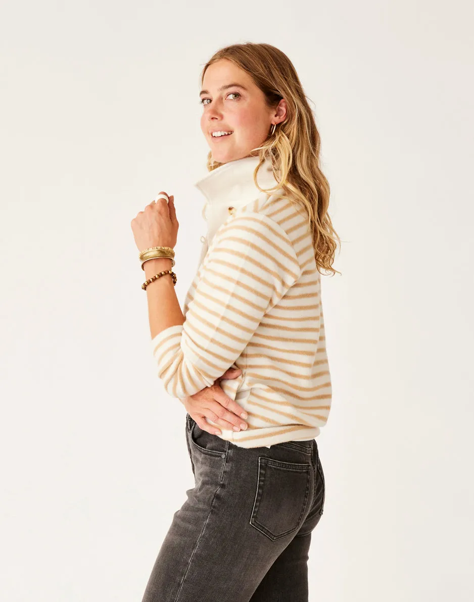 Clara Fleece Pullover: Birch Even Stripe sold by Carve Designs product image thumbnail 3