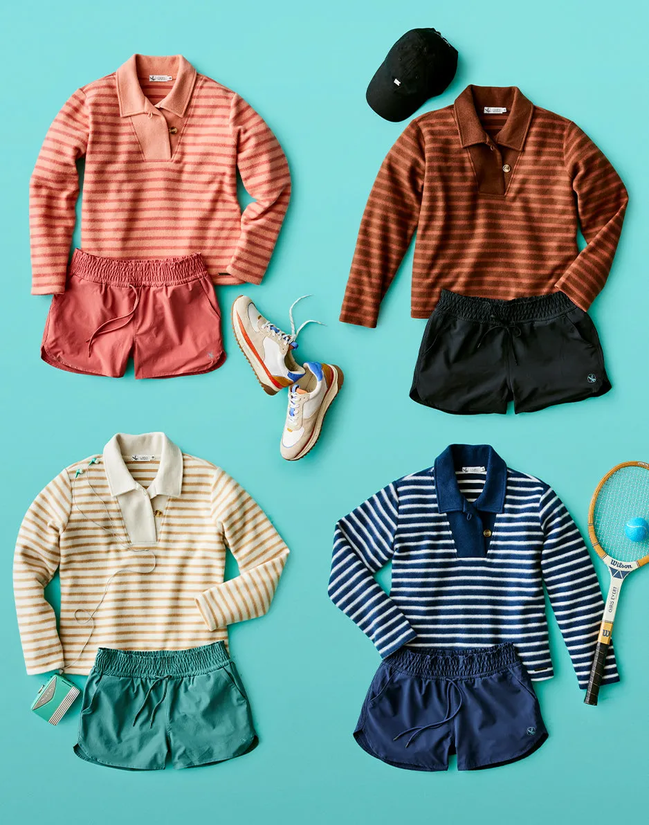 Clara Fleece Pullover: Birch Even Stripe sold by Carve Designs product image thumbnail 5