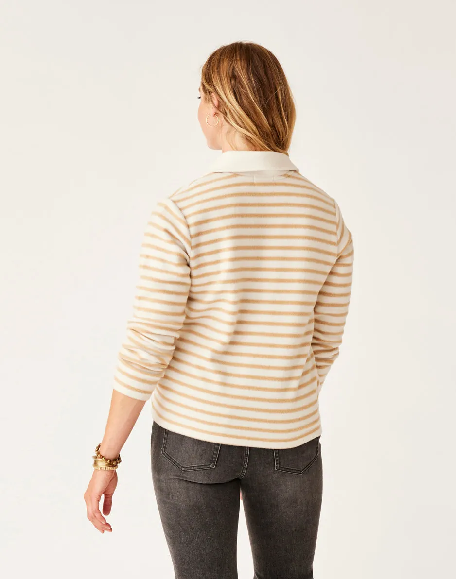 Clara Fleece Pullover: Birch Even Stripe sold by Carve Designs product image thumbnail 4