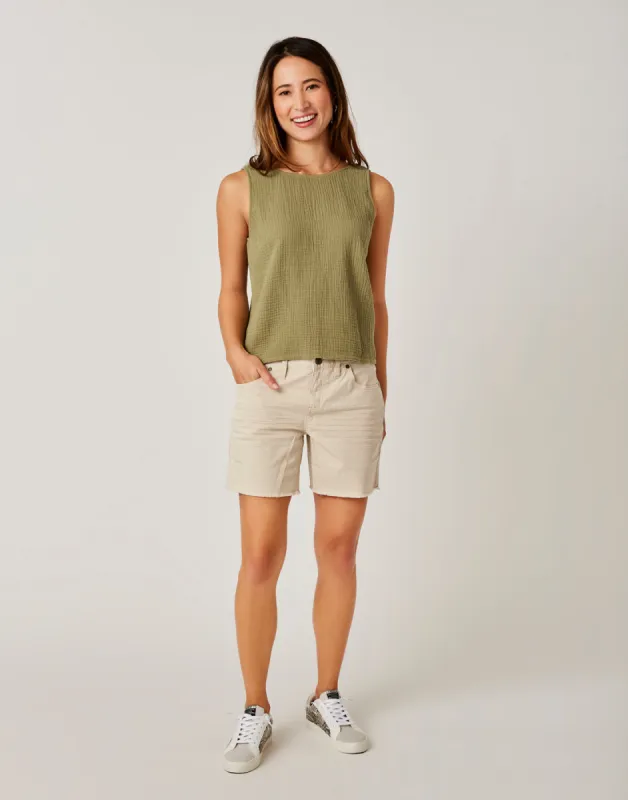 Oahu 6" Twill Short: Cement sold by Carve Designs