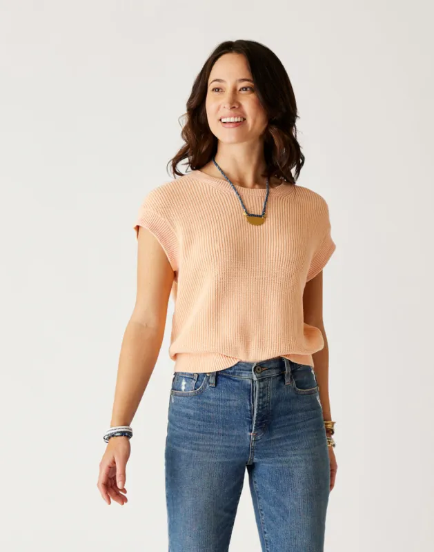 Phoebe Sweater Top: Peach sold by Carve Designs