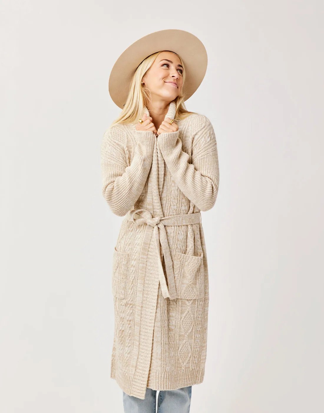 Etta Shawl Cardigan: Lt. Khaki Marl sold by Carve Designs product image thumbnail 2