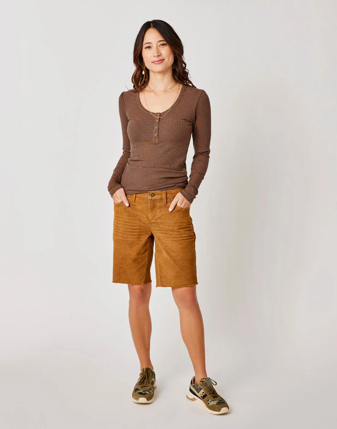 Emma Top: Cocoa Mini Stripe - FINAL SALE sold by Carve Designs product image thumbnail 2