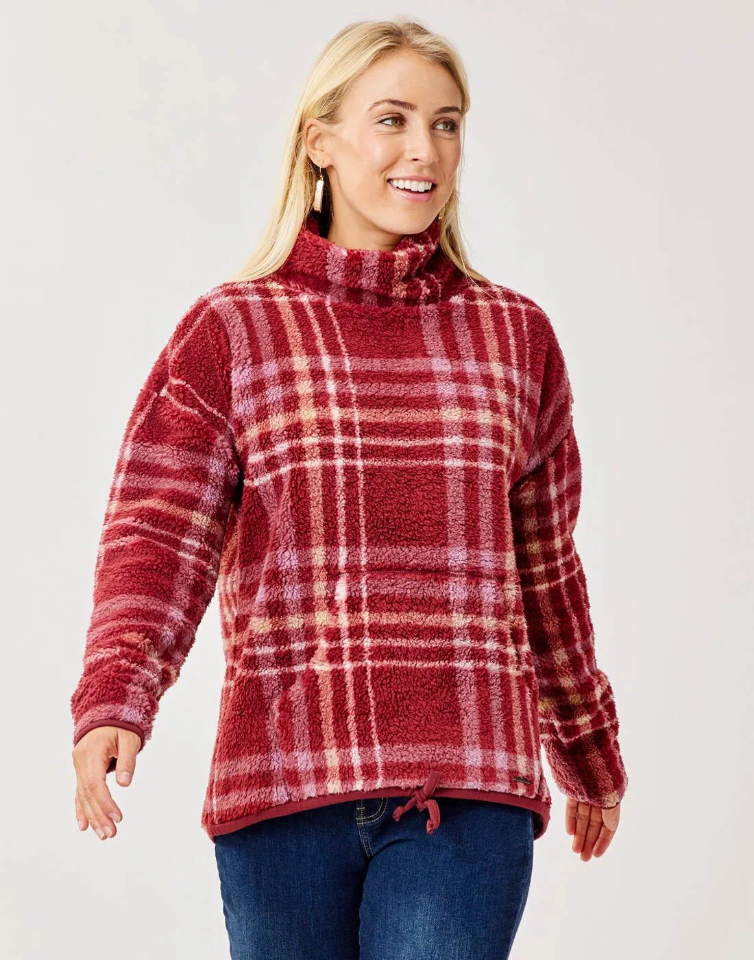 Roley Cowl: Brick Plaid sold by Carve Designs