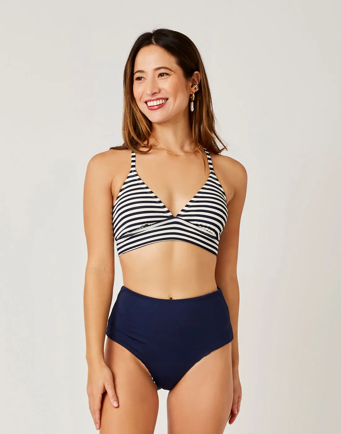 Erin Reversible Bottom: Navy Stripe/Navy - FINAL SALE sold by Carve Designs