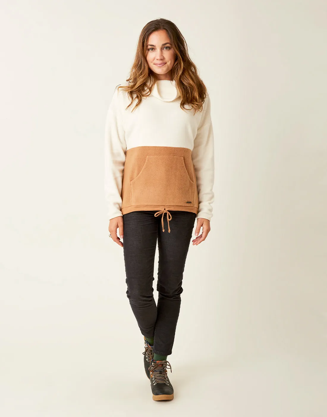 Rowayton Colorblock Cowl: Birch/Saddle - FINAL SALE sold by Carve Designs