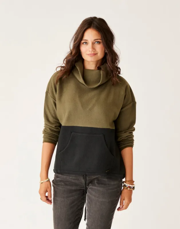 Rowayton Colorblock Cowl: Fir w. Black sold by Carve Designs