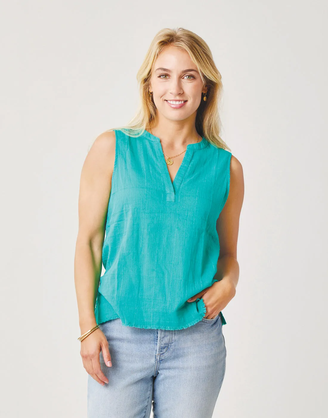 Dylan Textured Tank: Fern sold by Carve Designs