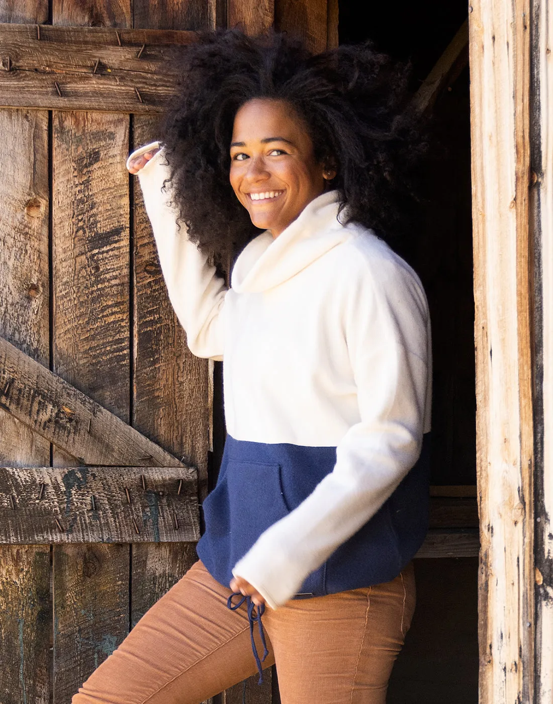 Rowayton Colorblock Cowl: Birch/Navy - FINAL SALE sold by Carve Designs