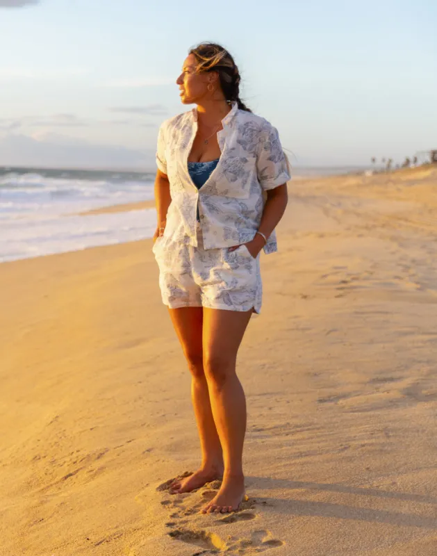 Luca Linen Shirt: Birch Scenic sold by Carve Designs