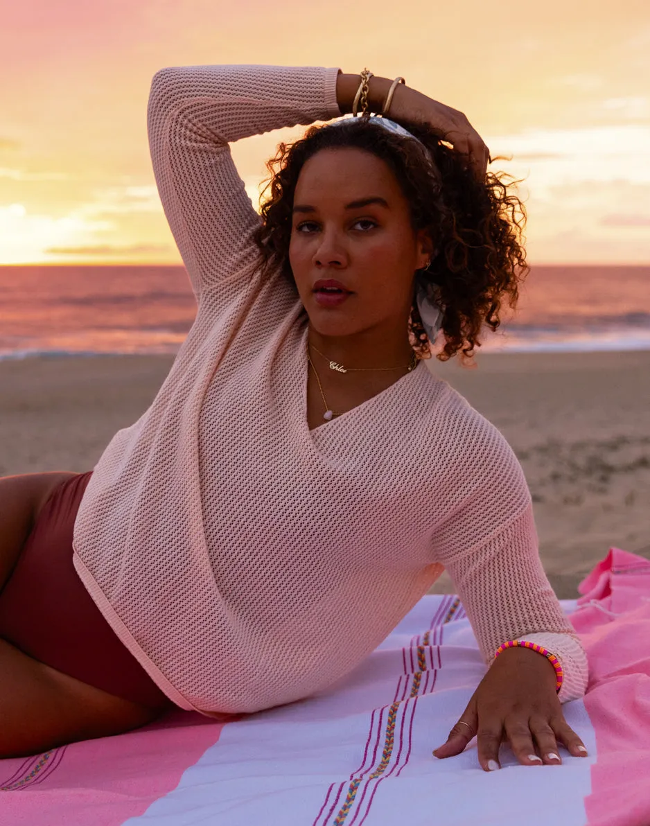 Zella Mesh Pullover: Peach sold by Carve Designs
