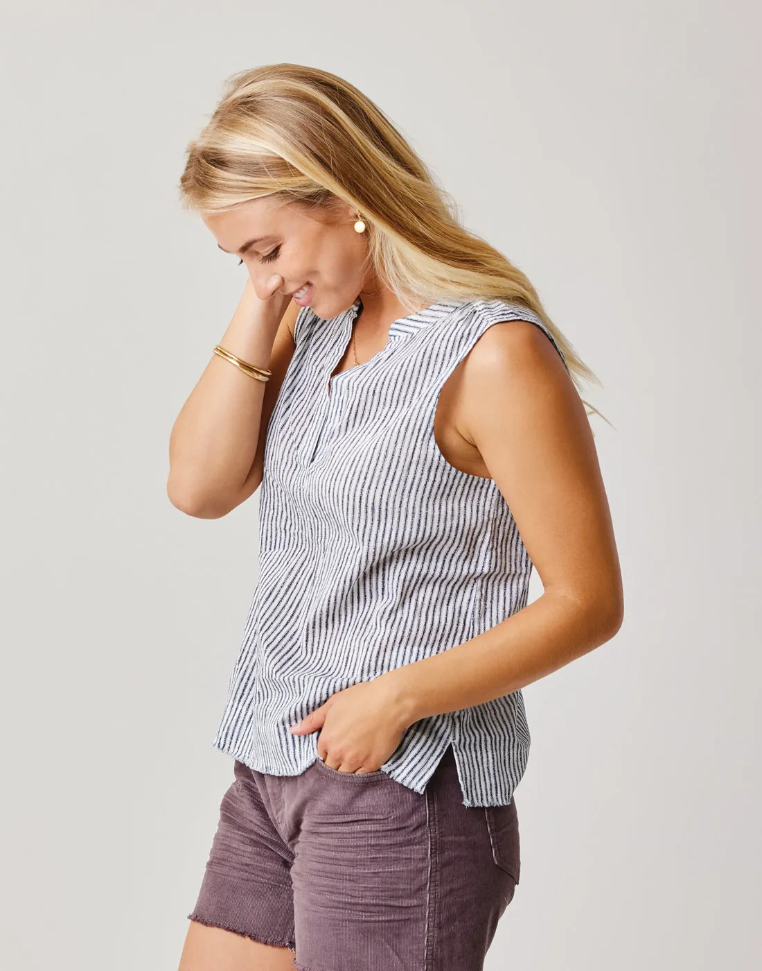 Dylan Tank: Navy Milos Stripe sold by Carve Designs product image thumbnail 2