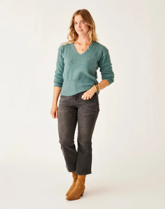 Sylvie Crop Flare: Washed Black sold by Carve Designs