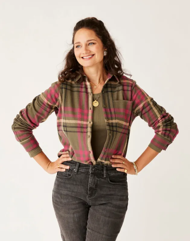 Fairbanks Supersoft Shirt: Fir Multiplaid sold by Carve Designs