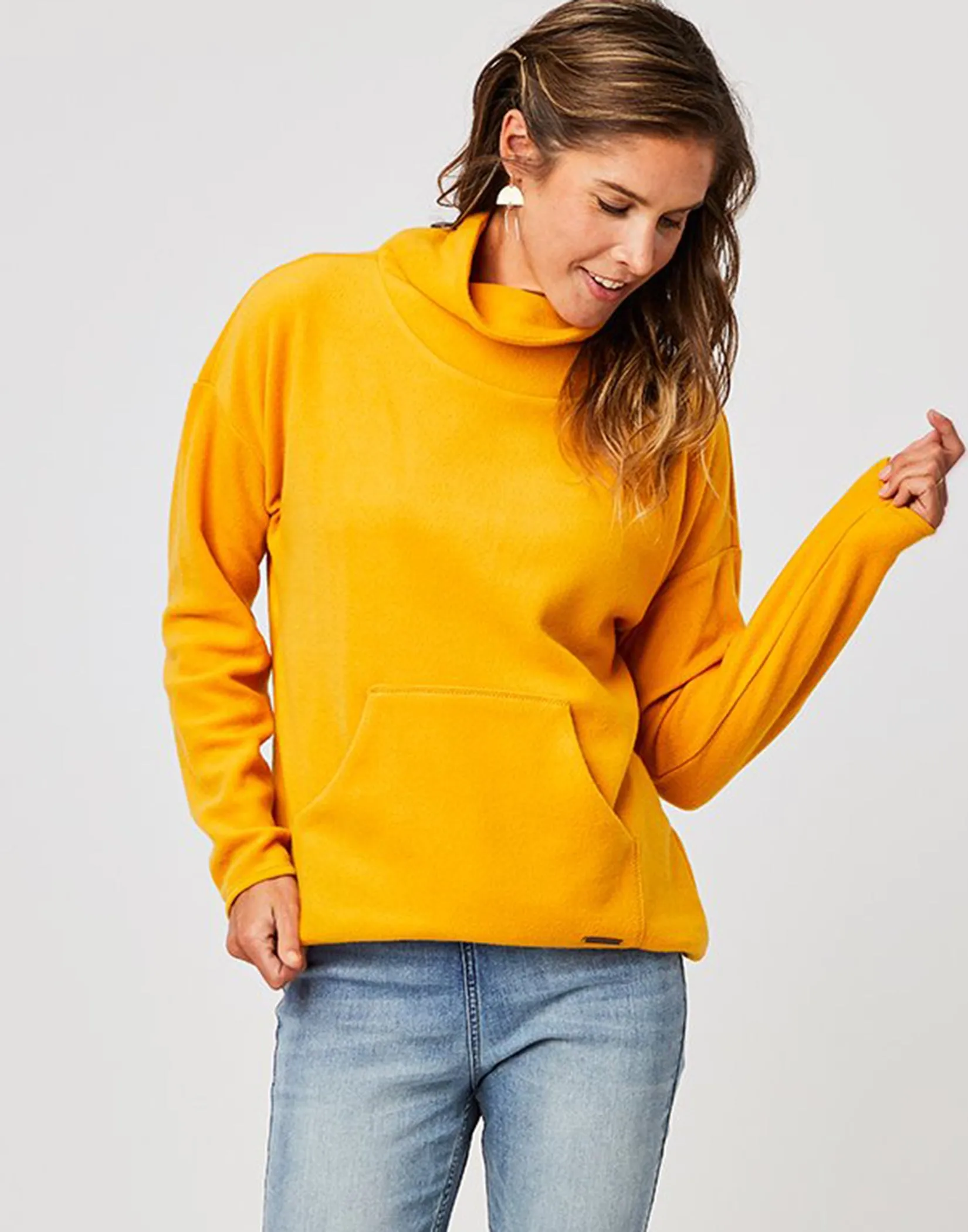 Rowayton Cowl Neck : Sunflower sold by Carve Designs