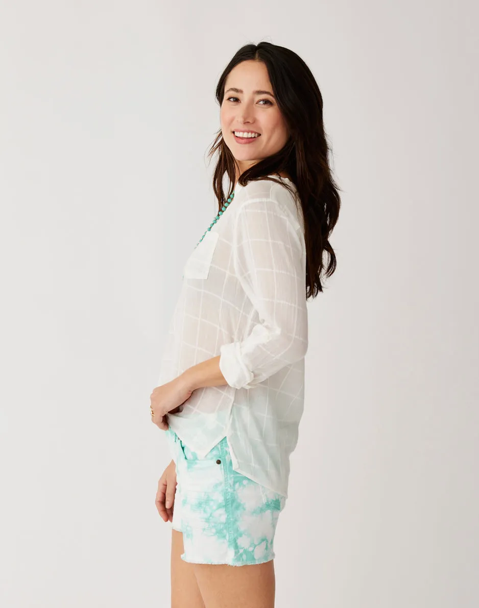 Oahu 4" Twill Short: Sea Glass Tie Dye sold by Carve Designs product image thumbnail 3