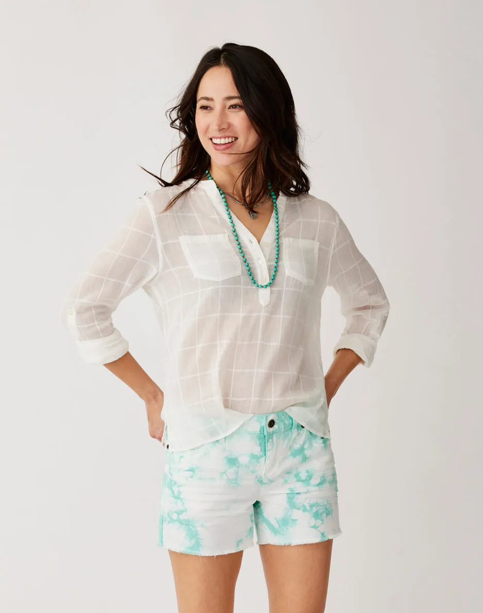 Oahu 4" Twill Short: Sea Glass Tie Dye sold by Carve Designs product image thumbnail 2