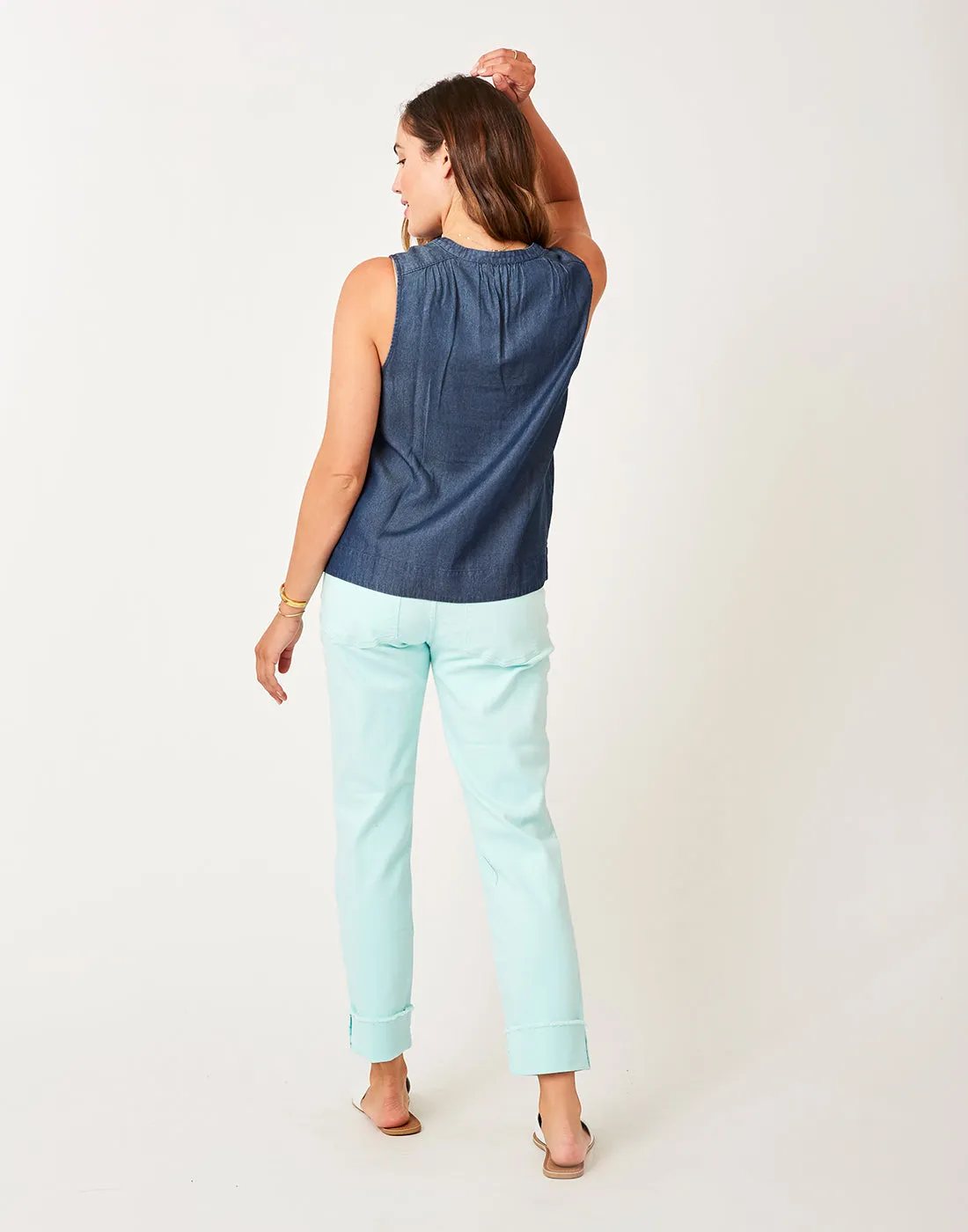 Dylan Tencel Tank: Dark Chambray sold by Carve Designs product image thumbnail 3