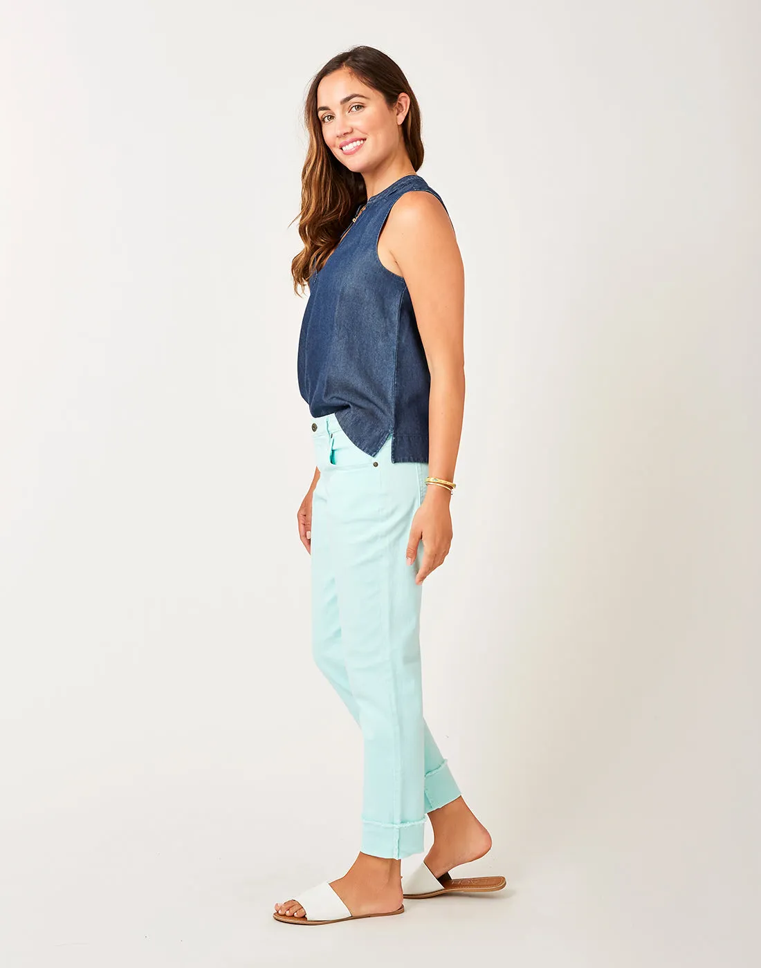 Dylan Tencel Tank: Dark Chambray sold by Carve Designs product image thumbnail 2