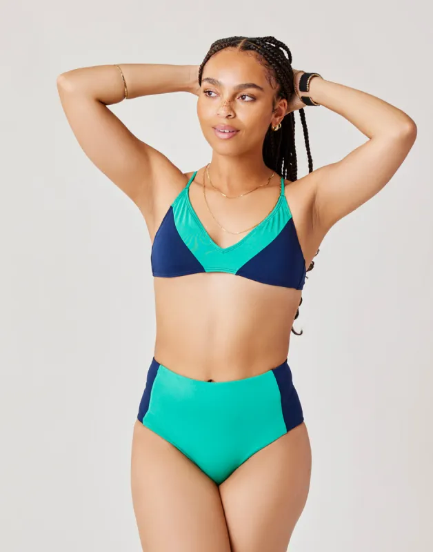 Erin Colorblock Bottom: Fern w. Navy - FINAL SALE sold by Carve Designs
