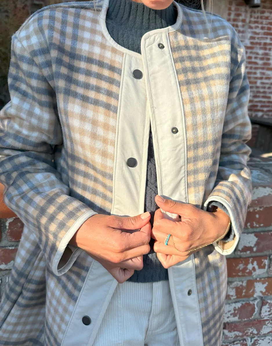 Calla Wool Jacket: Lt. Khaki Plaid sold by Carve Designs product image thumbnail 2