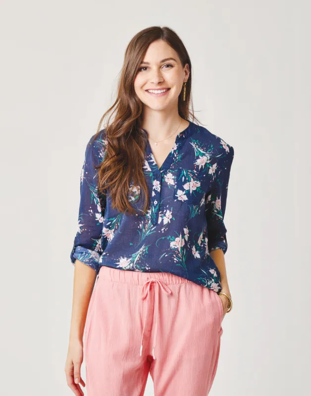 Dylan Gauze Shirt: Bouquet sold by Carve Designs