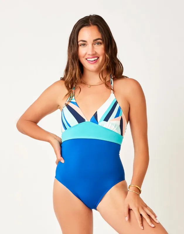 Dahlia One Piece: Kaleidoscope w. Royal Blue - FINAL SALE sold by Carve Designs