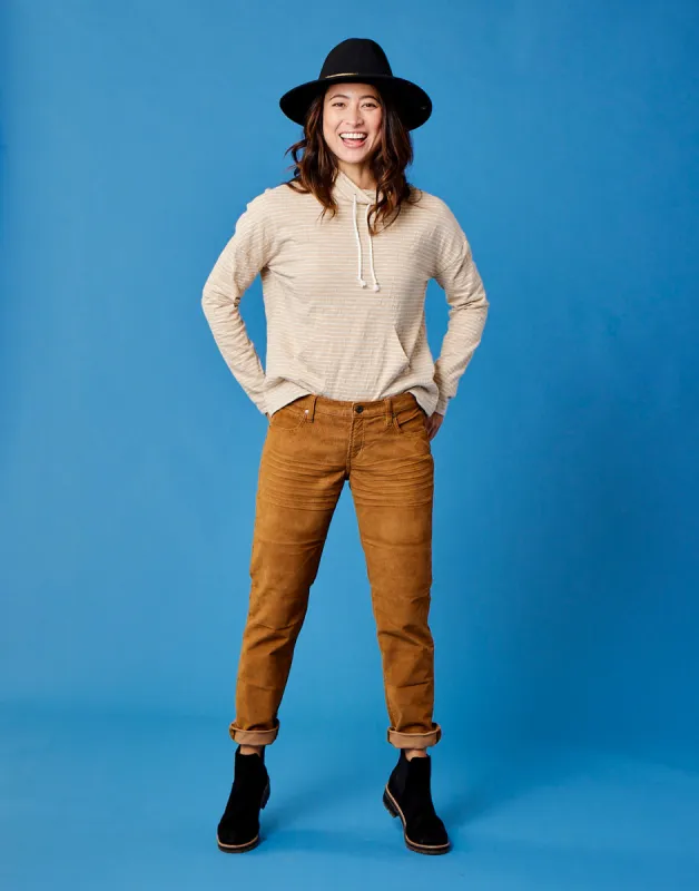 Bodie Funnel Neck: Lt. Khaki Stripe - FINAL SALE sold by Carve Designs