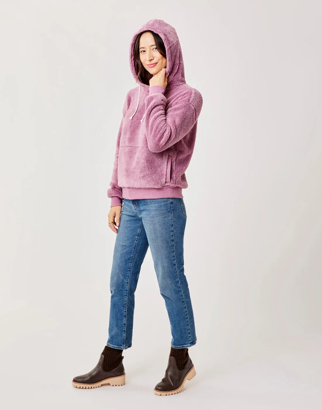 Brie Sherpa Hoodie: Orchid sold by Carve Designs product image thumbnail 2