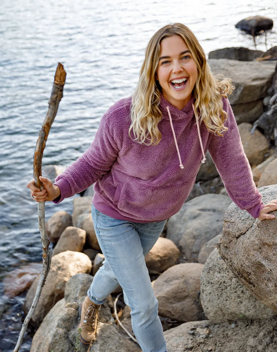 Brie Sherpa Hoodie: Orchid sold by Carve Designs