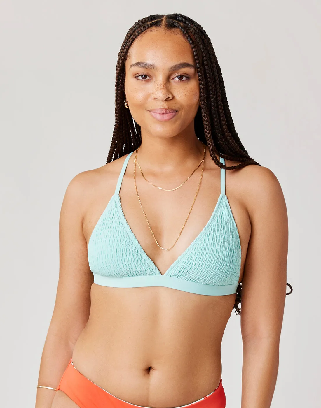 Gigi Smocked Top: Sea Glass sold by Carve Designs