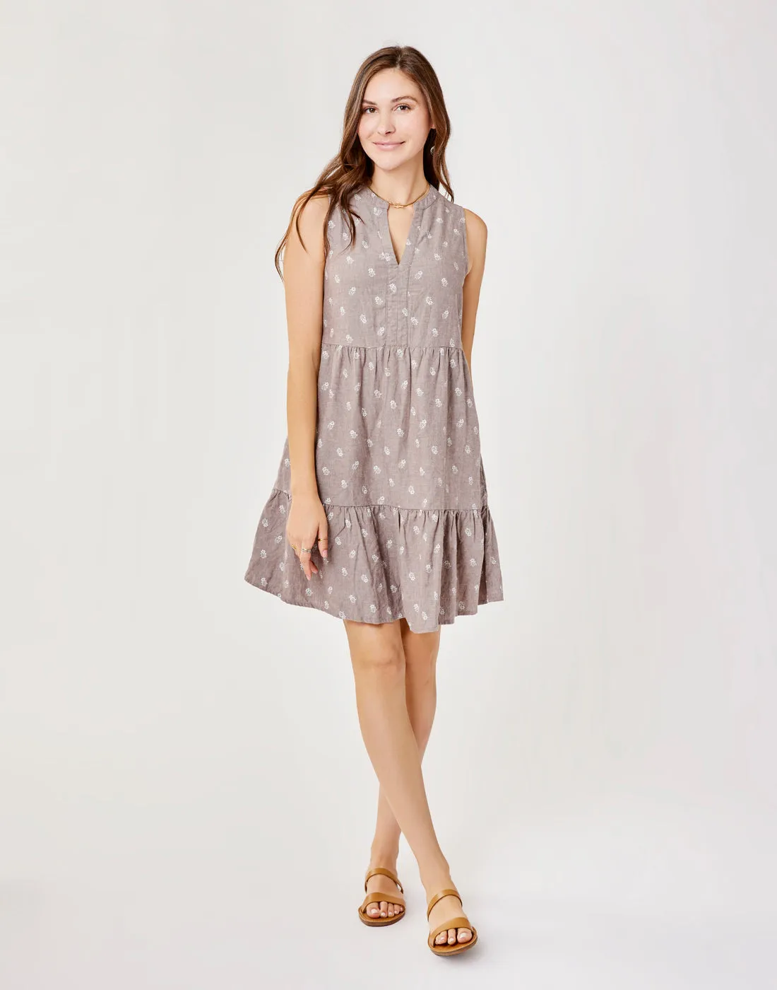 Nellie Linen Dress: Dark Fawn Dakota sold by Carve Designs product image thumbnail 3