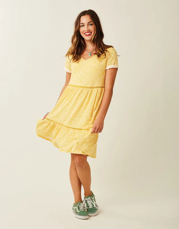 Gemma Dress: Yellow Kodiak - FINAL SALE sold by Carve Designs