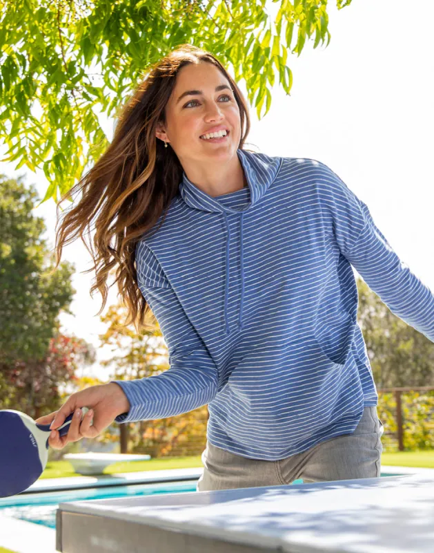 Bodie Funnel Neck: Coastal Stripe sold by Carve Designs