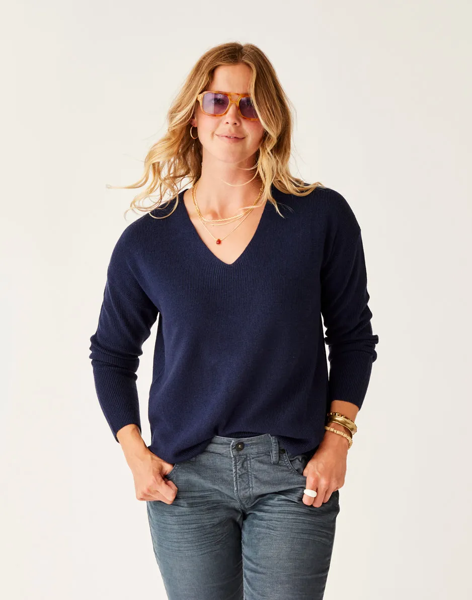 Zella Merino Sweater: Navy sold by Carve Designs
