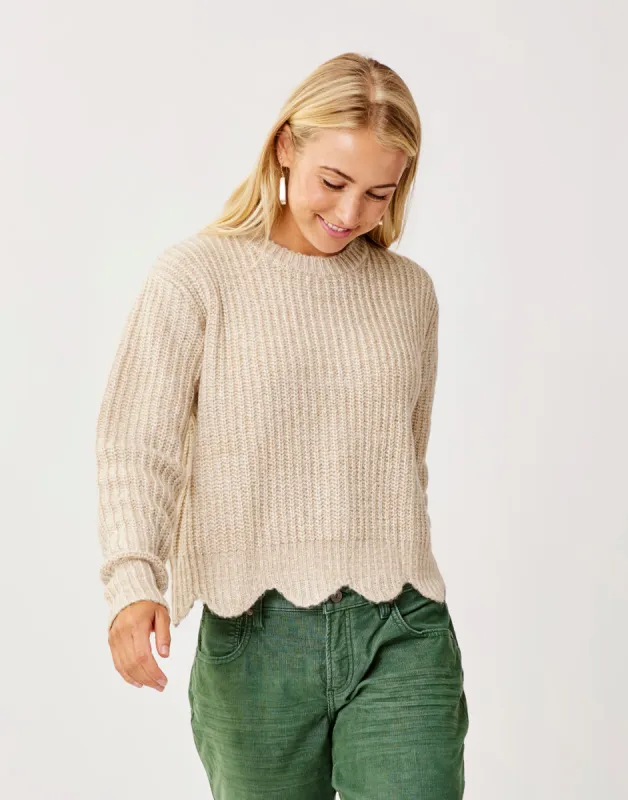 Groton Sweater: Lt. Khaki Marl sold by Carve Designs
