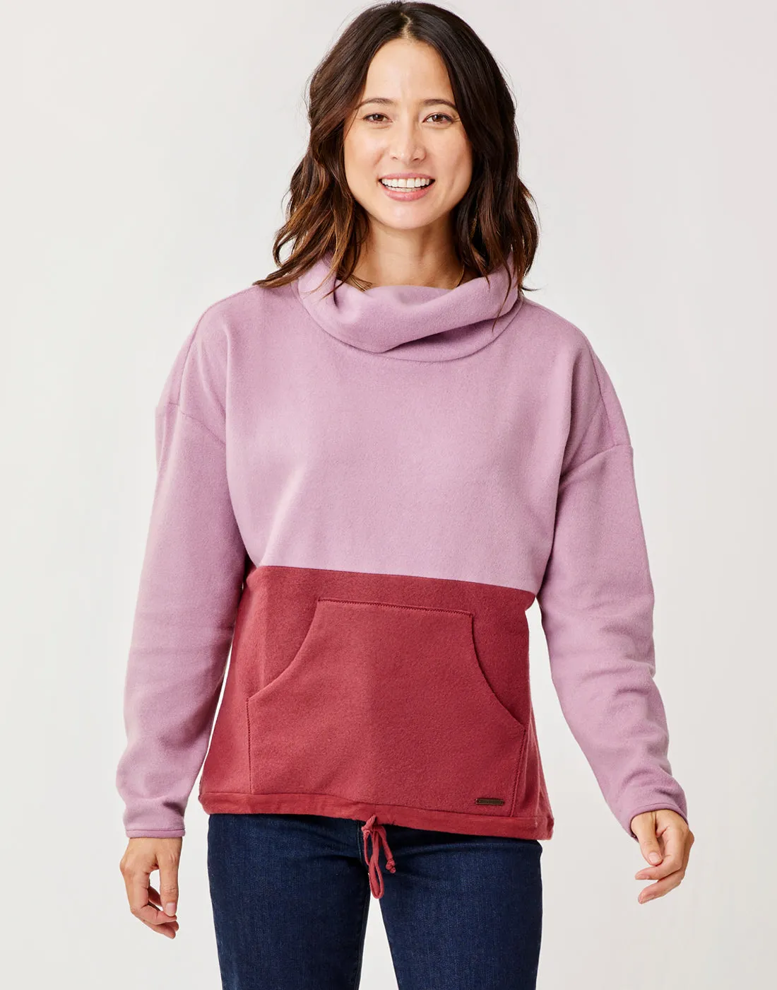 Rowayton Colorblock Cowl: Orchid w. Brick sold by Carve Designs product image thumbnail 2