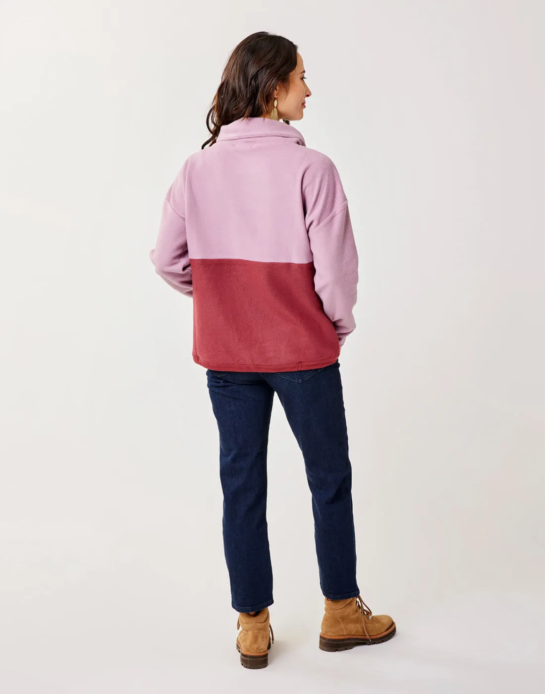 Rowayton Colorblock Cowl: Orchid w. Brick sold by Carve Designs product image thumbnail 5