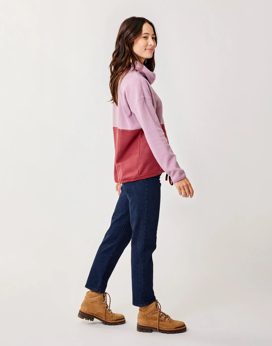 Rowayton Colorblock Cowl: Orchid w. Brick sold by Carve Designs product image thumbnail 4