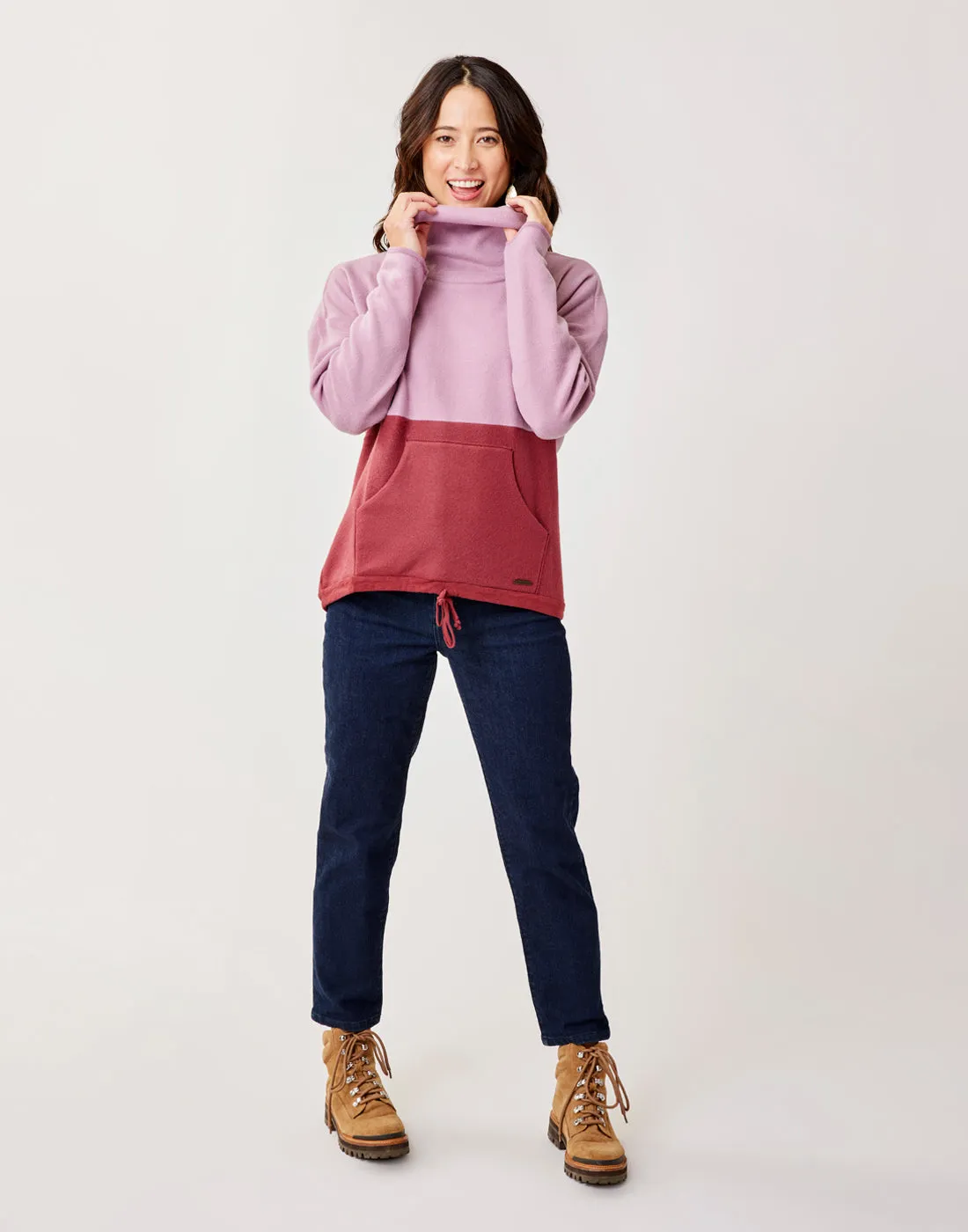 Rowayton Colorblock Cowl: Orchid w. Brick sold by Carve Designs product image thumbnail 3