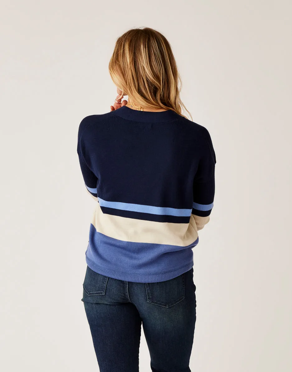 Aurora Sweater: Navy Colorblock sold by Carve Designs product image thumbnail 3