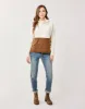 Rowayton Colorblock Cowl: Birch w. Dk. Brown sold by Carve Designs