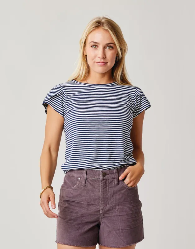Mila Top: Navy Bliss Stripe sold by Carve Designs