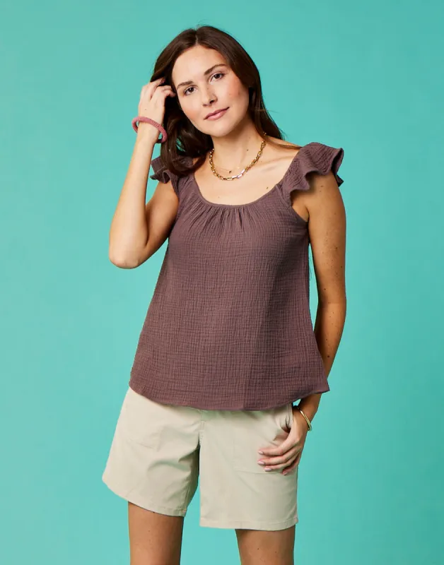 Corrine Top: Dark Fawn - FINAL SALE sold by Carve Designs
