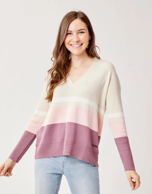 Aurora Sweater: Birch Colorblock sold by Carve Designs
