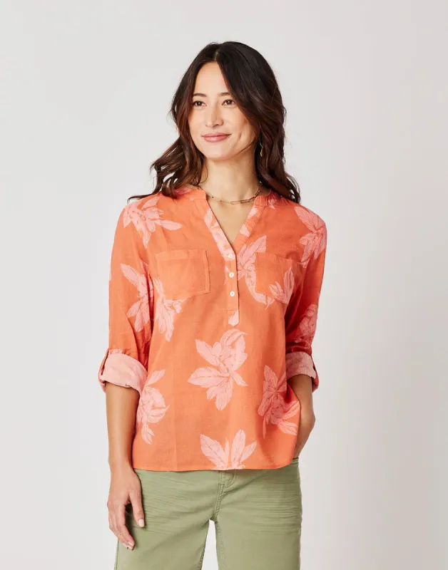 Dylan Gauze Shirt: Terracotta Flora - FINAL SALE sold by Carve Designs