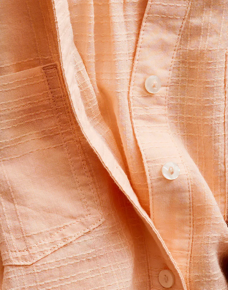 Dylan Textured Shirt: Peach sold by Carve Designs product image thumbnail 5