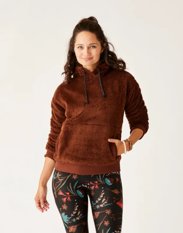 Brie Sherpa Hoodie: Chocolate sold by Carve Designs