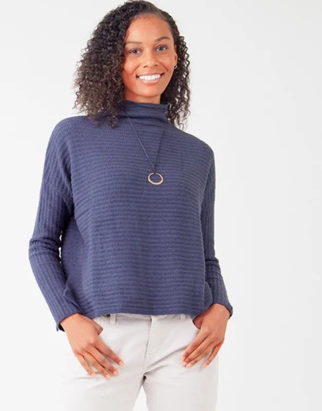 Livia Sweater : Navy Heather sold by Carve Designs