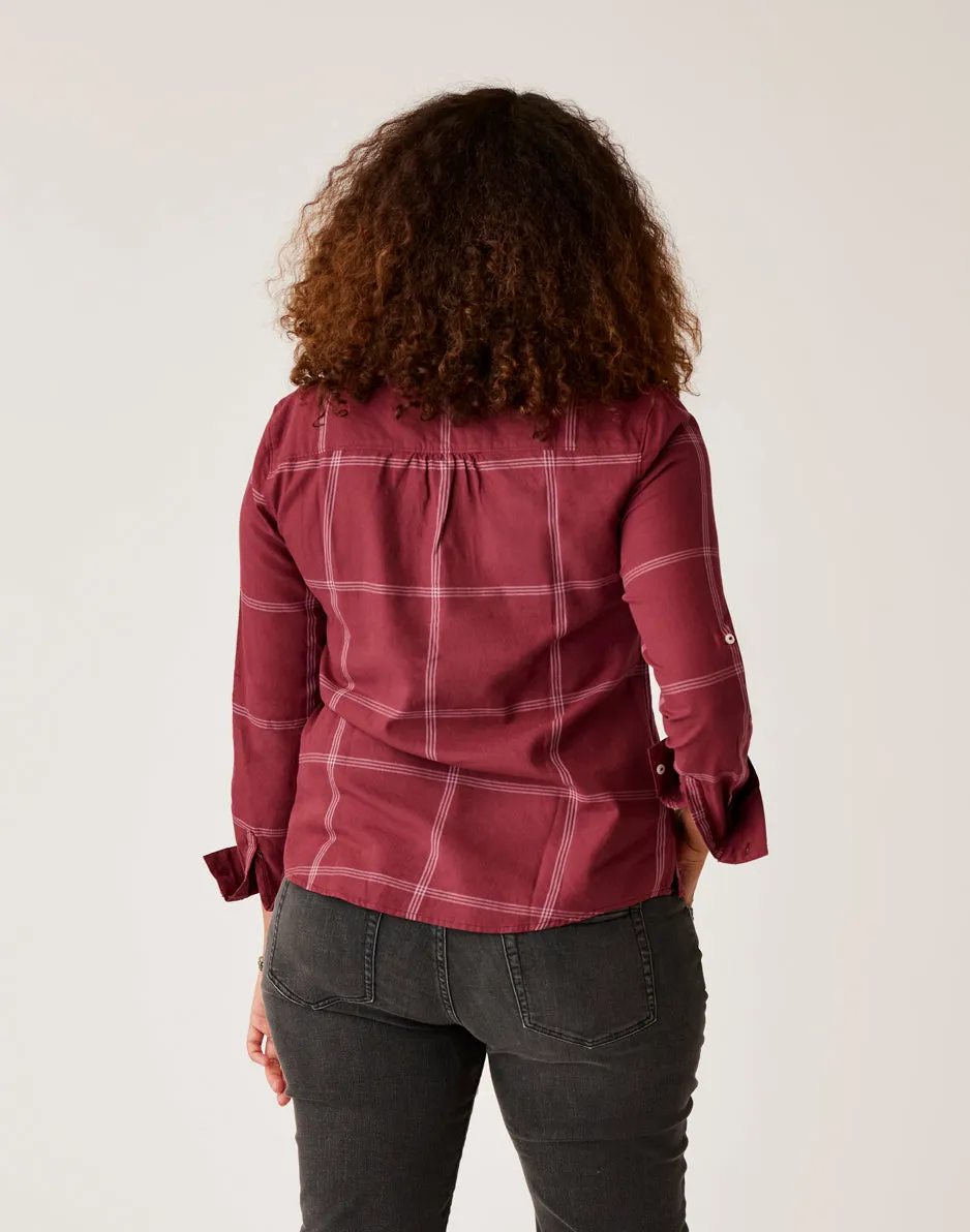 Dylan Twill Shirt: Brick Windowpane sold by Carve Designs product image thumbnail 4